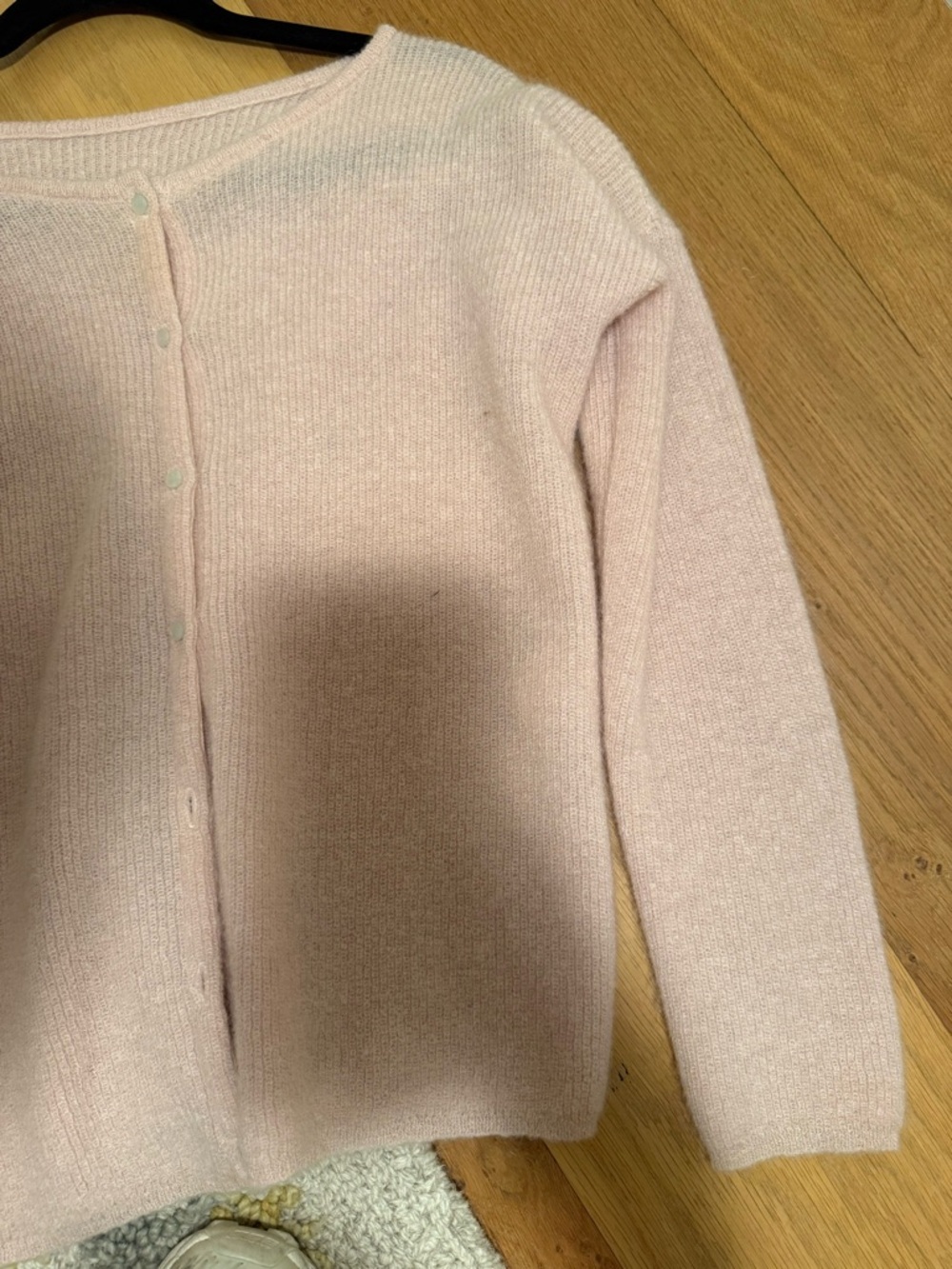 Sezane Light Pink Women's Button-Front Sweater Cardigan - Picture 4 of 7